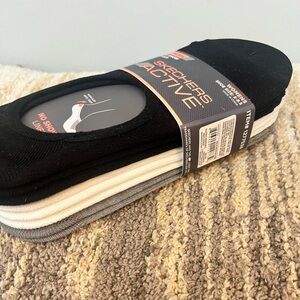 Skechers Women Active No Show Liner Socks, 5-9.5 Size, Black White Gray, 8 Pairs